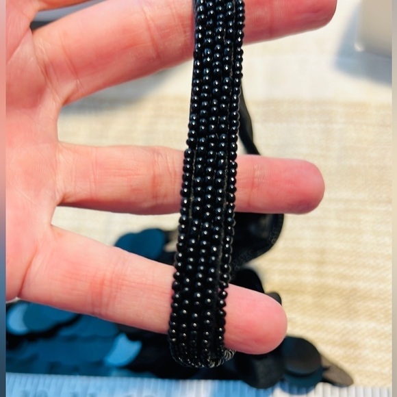 🖤VTG, Funky,Fun& SO Cool, Beaded Elastic Shoulder Straps, Low-Back, 12 - Picture 4 of 10